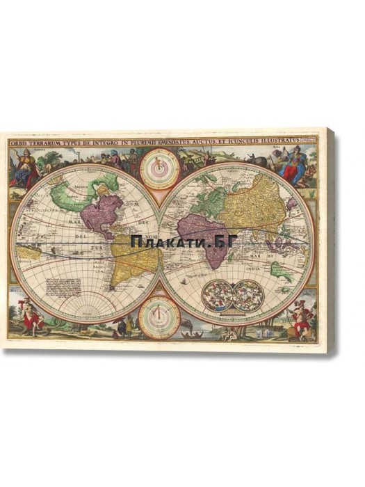 Map of the World - Orbis Terrarum ancient map (canvas print)