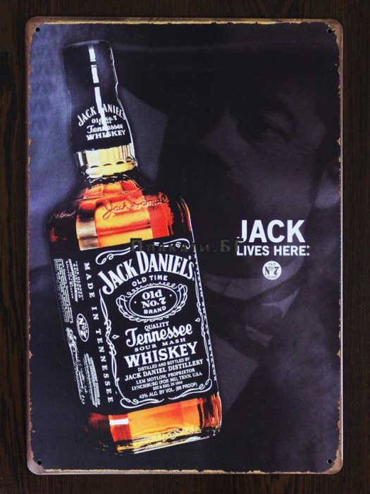 Jack Daniels (Jack Lives Here) - tin sign 20x30cm
