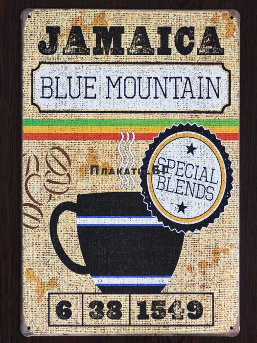Coffee Blue Mountain - tin sign 20x30cm