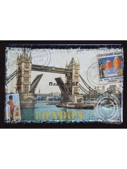 London (Tower Bridge) - tin sign 20x30cm