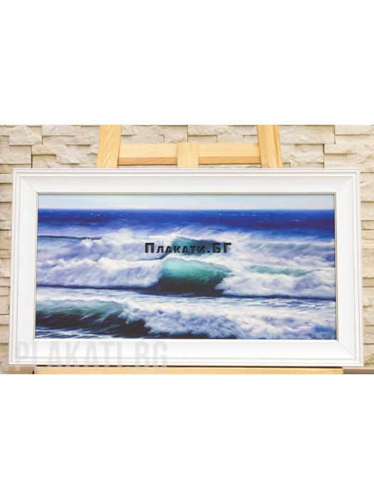 Поптомов -  Морски Пейзаж 6030-002 (пано от канава репродукция 60х30см)