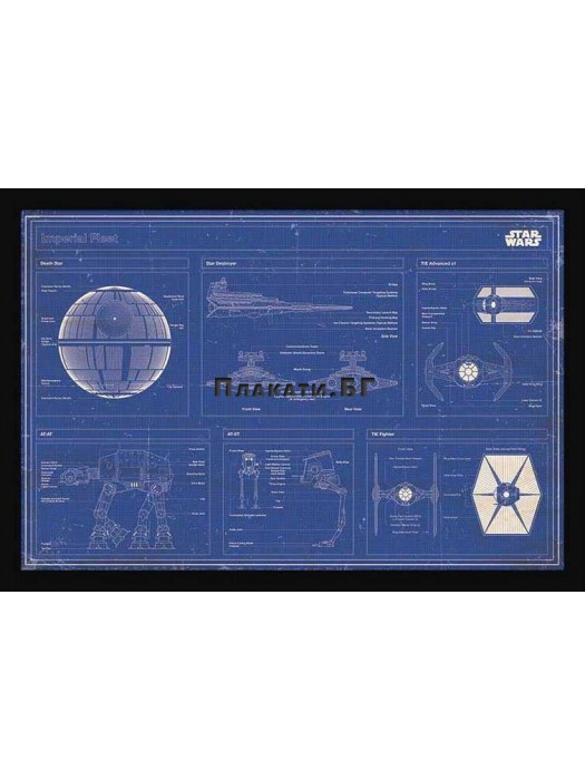 Star Wars - Imperial Fleet Blueprint (61x91,5cm) - movie poster