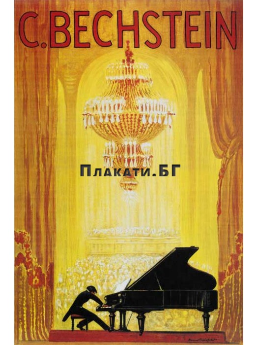 C. Bechstein - piano manufacturer vintage advert poster