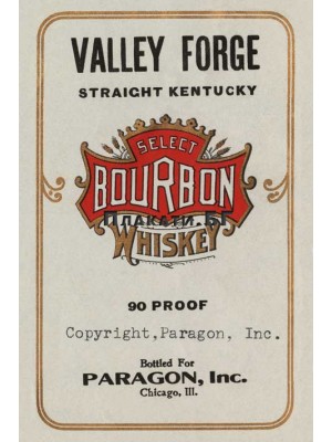 Valley Forge Bourbon (рекламен винтидж плакат)