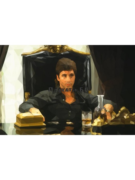 Scarface (polygonal portrait) - 61x91,5cm poster