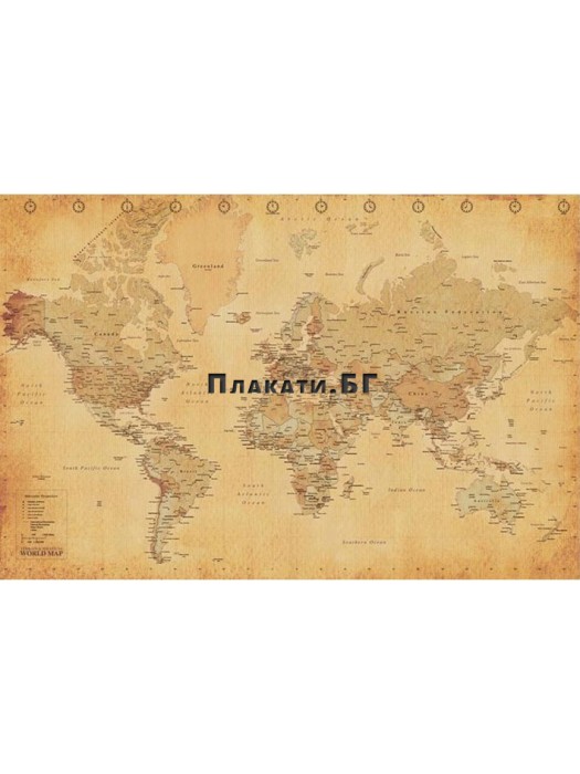 World Map (Vintage Style) poster