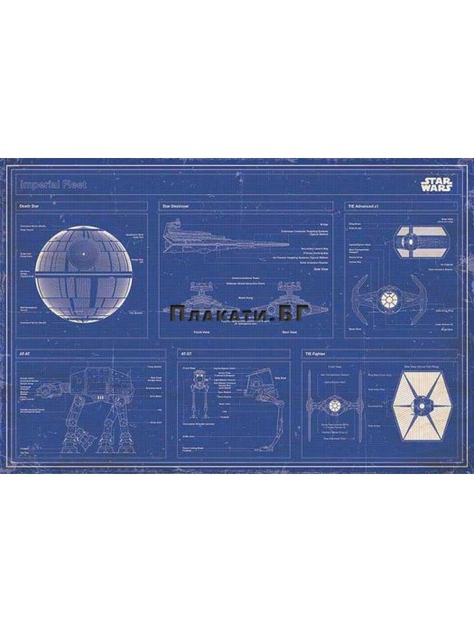 Star Wars - Imperial Fleet Blueprint (61x91,5cm) - movie poster