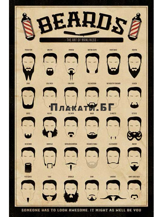 Beards (The Art of Manliness) - poster 61x91,5 cm