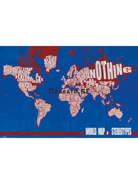 World Map Of Stereotypes poster