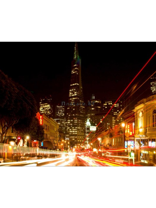 SAN FRANCISCO - COLUMBUS AVENUE - photo panoramic poster 40x50cm