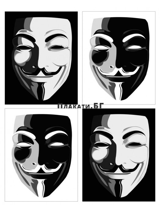 Anonymous (Черно-Бял) - плакат (постер)  40x50cm