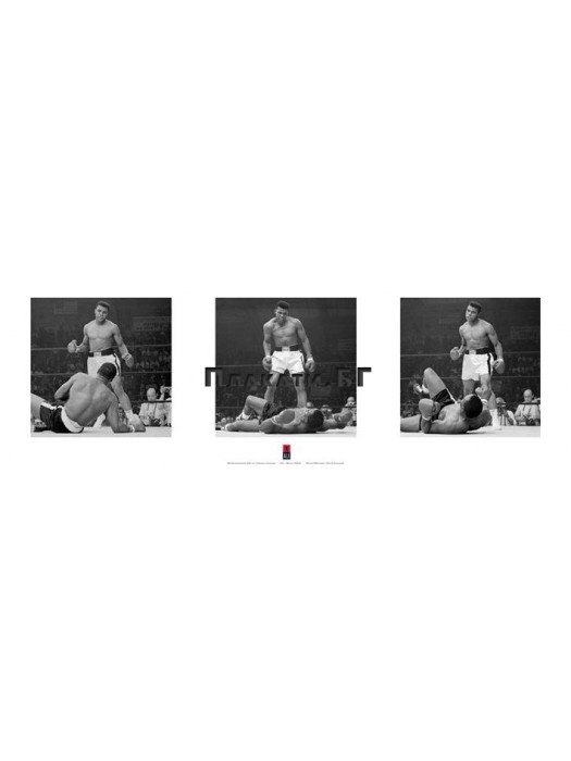 Muhammad Ali vs Liston - Black&White Slim Photo Triptych