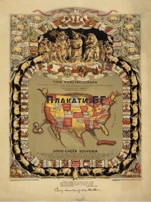 Forbes - This Porcineograph (1876) - 60x80cm - Satirical Illustration