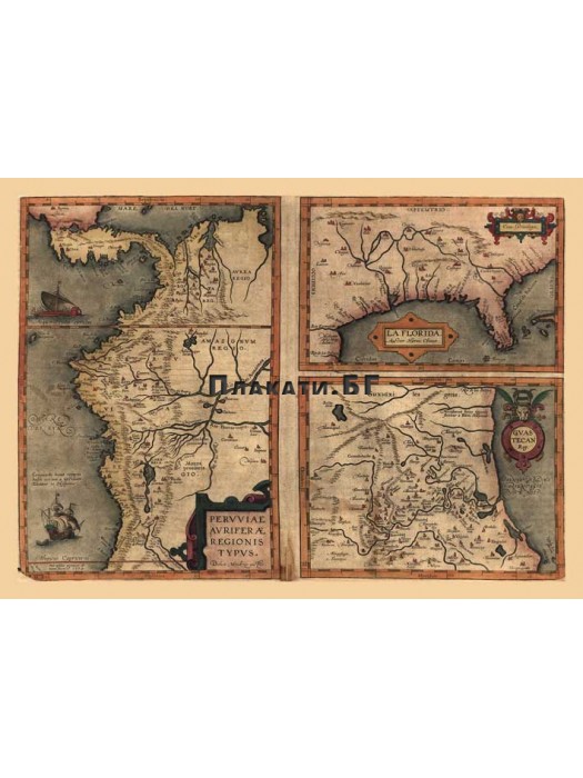 Map of The Americas (Ortelius-1584) - ancient map poster 60x83cm