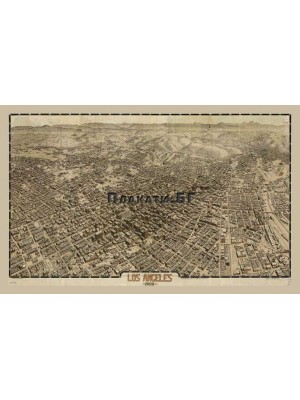 Карта на Лос Анджелис - 1909 (bird's view) 58х91см