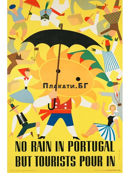 No Rain in Portugal - vintage poster