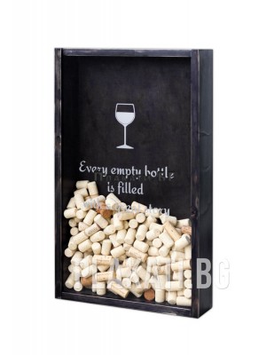 Wine cork box - Black (39x65cm)
