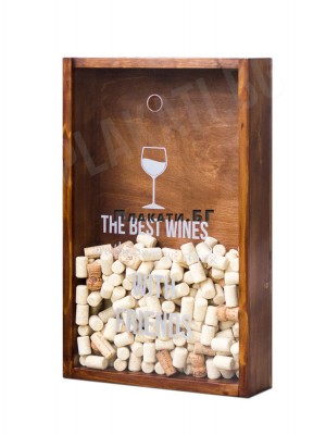 Wine cork box - Wallnut (38x60cm)