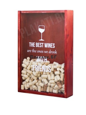 Wine cork box - Mahogany (40x60cm)